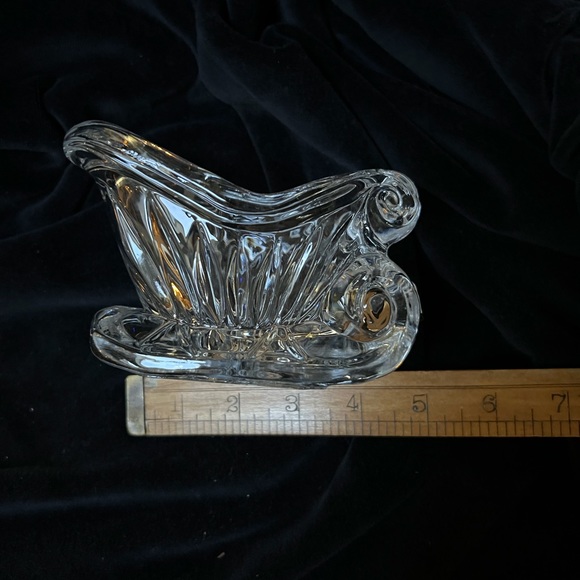 Vintage Lead Crystal Sleigh/Votive Holder, 24%Lead Crystal, Made in USA - Picture 6 of 6